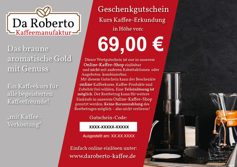 Da Roberto Online Gutschein Kaffee Erkundung Produktbild