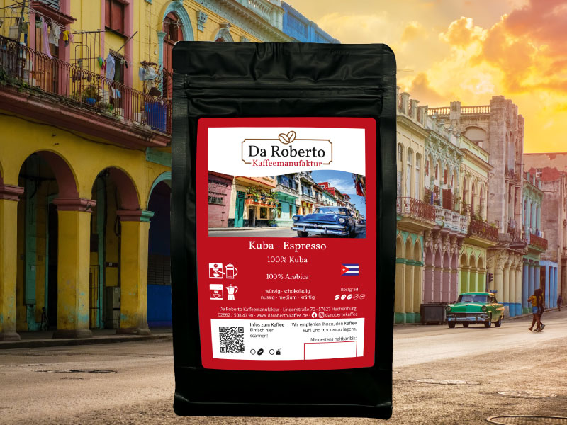 Daroberto Espresso Kuba Boxpack M Hintergrund